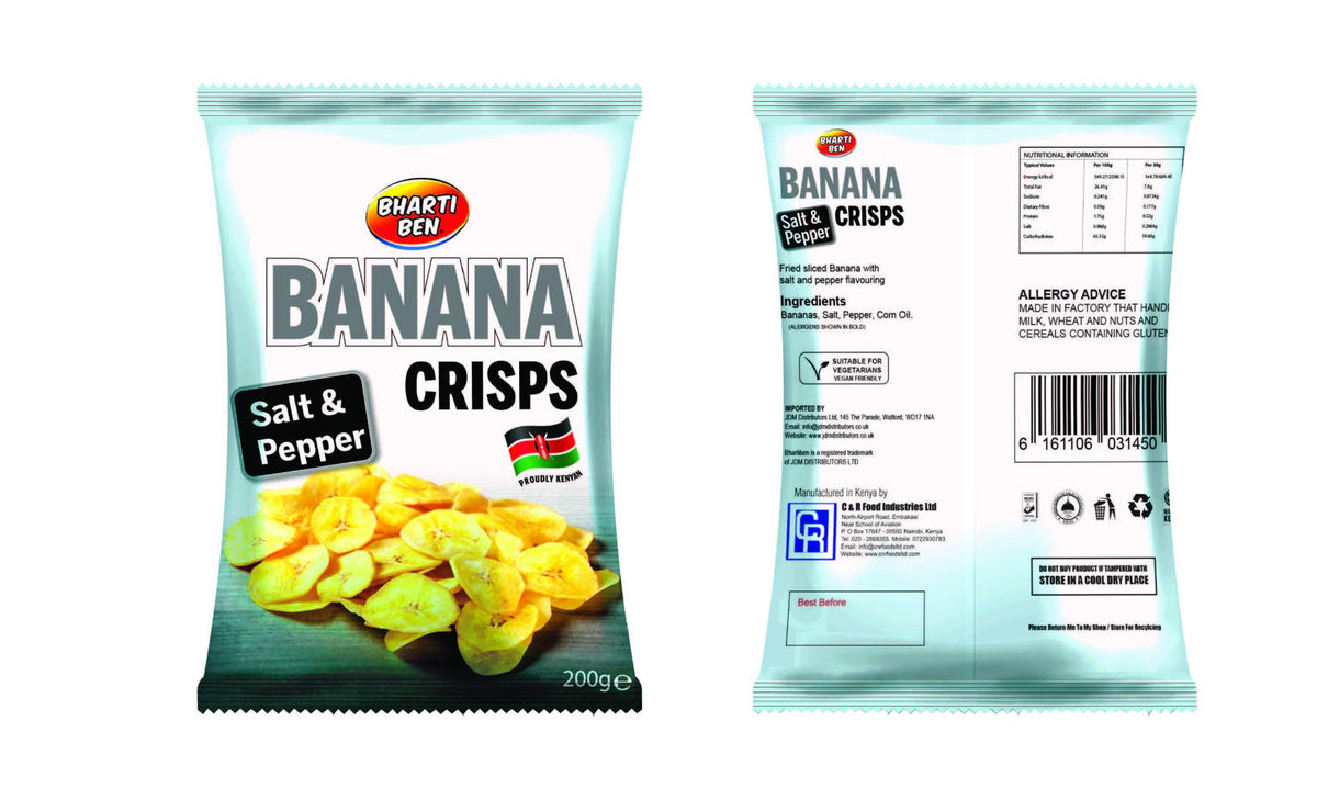 Bhartiben - WOTS - Banana Salt & Pepper Crisps (200g)